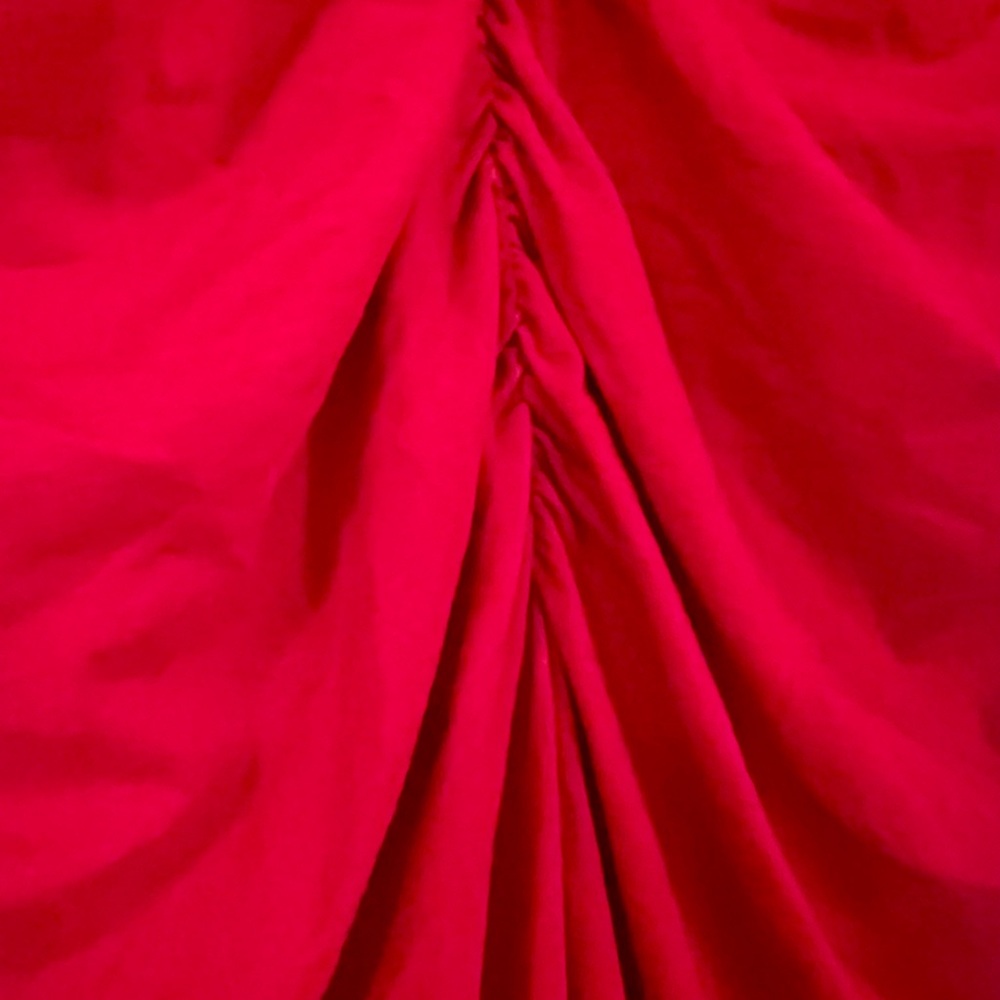 Cashe Red Ruffled Lined Cocktail Dress Size L - Picture 10 of 10